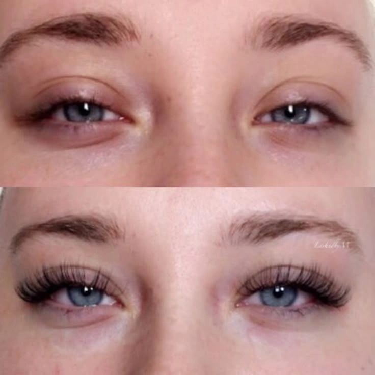 Dramatic voluminous lash extensions close-up